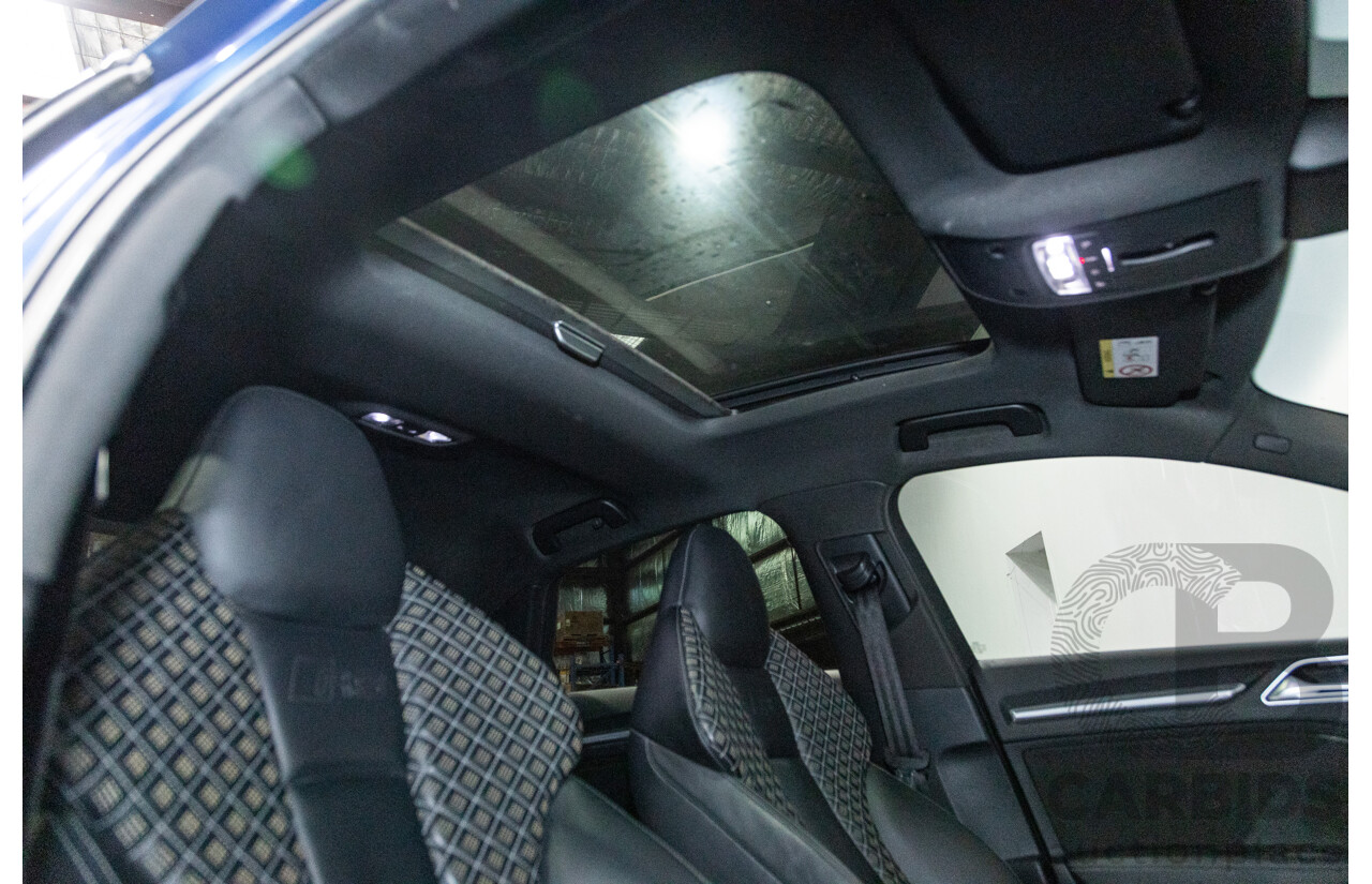 10/2017 Audi RS3 Quattro (AWD) MY18 8V 4d Sedan Ara Blue Crystal Pearl Turbo 2.5L - Modified Stage 2