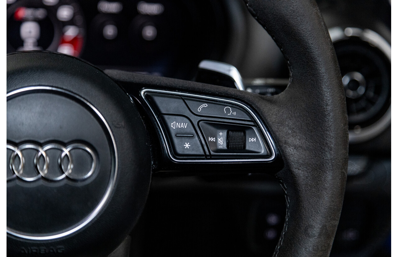 10/2017 Audi RS3 Quattro (AWD) MY18 8V 4d Sedan Ara Blue Crystal Pearl Turbo 2.5L - Modified Stage 2