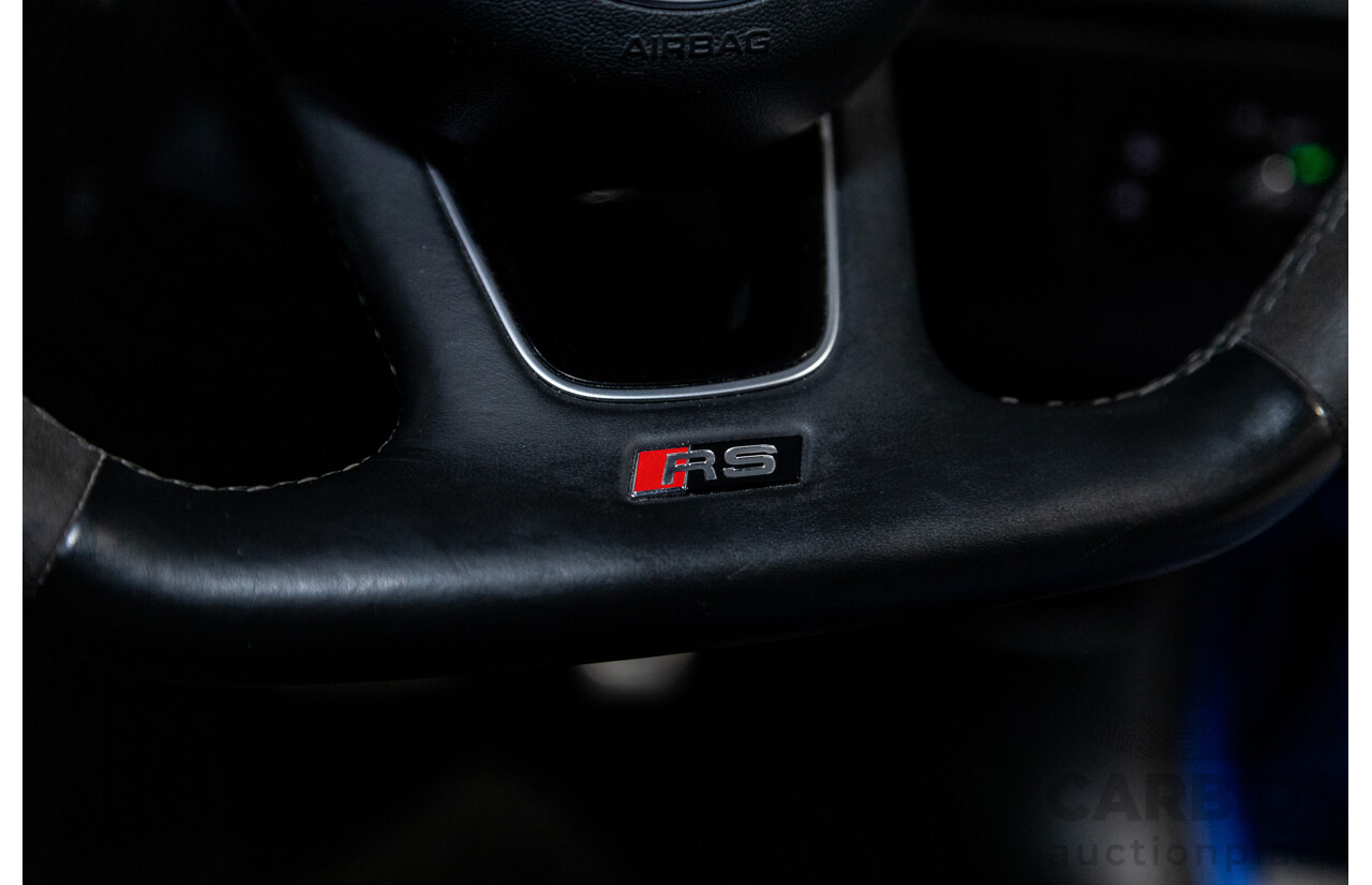 10/2017 Audi RS3 Quattro (AWD) MY18 8V 4d Sedan Ara Blue Crystal Pearl Turbo 2.5L - Modified Stage 2