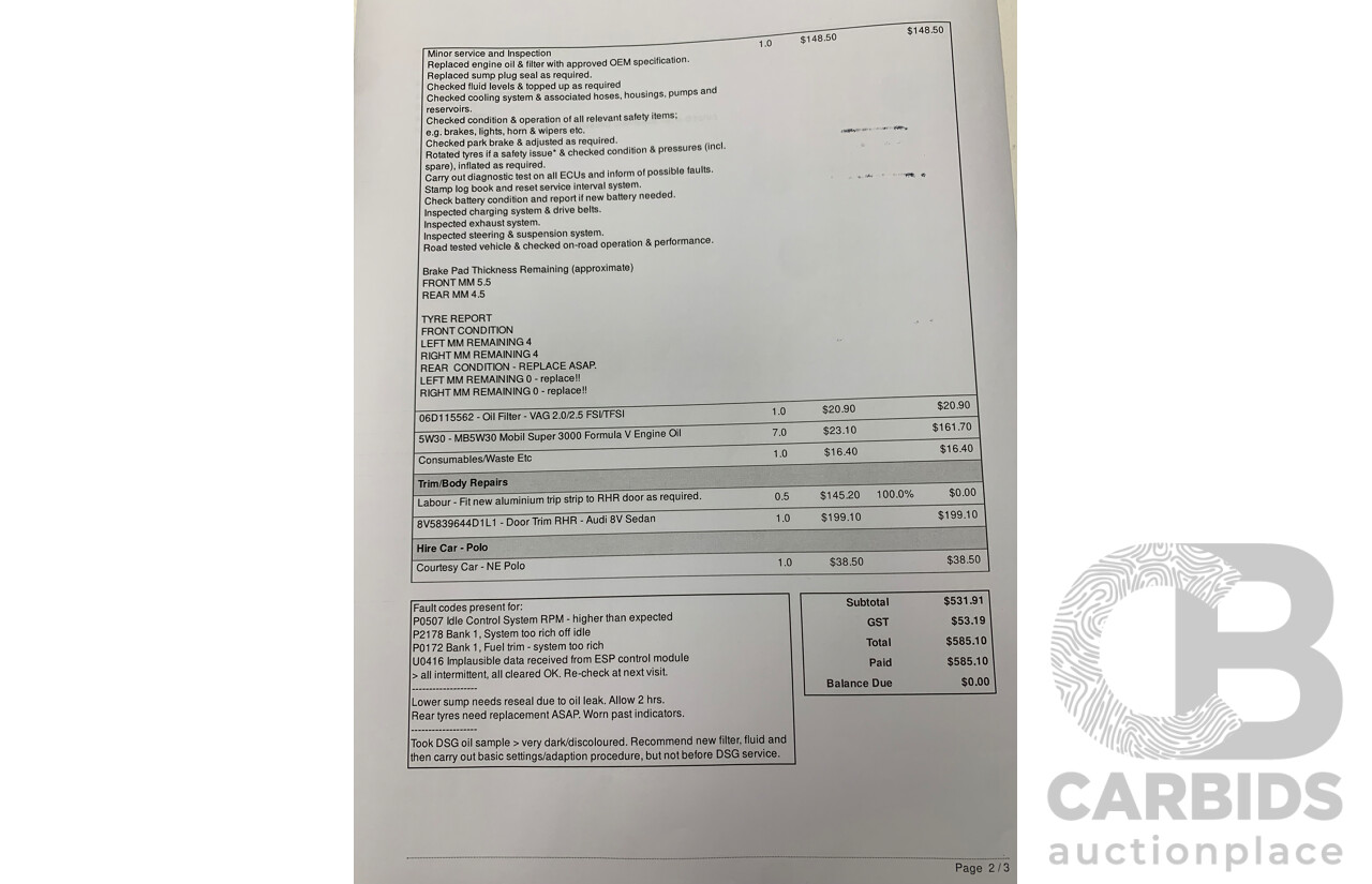 10/2017 Audi RS3 Quattro (AWD) MY18 8V 4d Sedan Ara Blue Crystal Pearl Turbo 2.5L - Modified Stage 2
