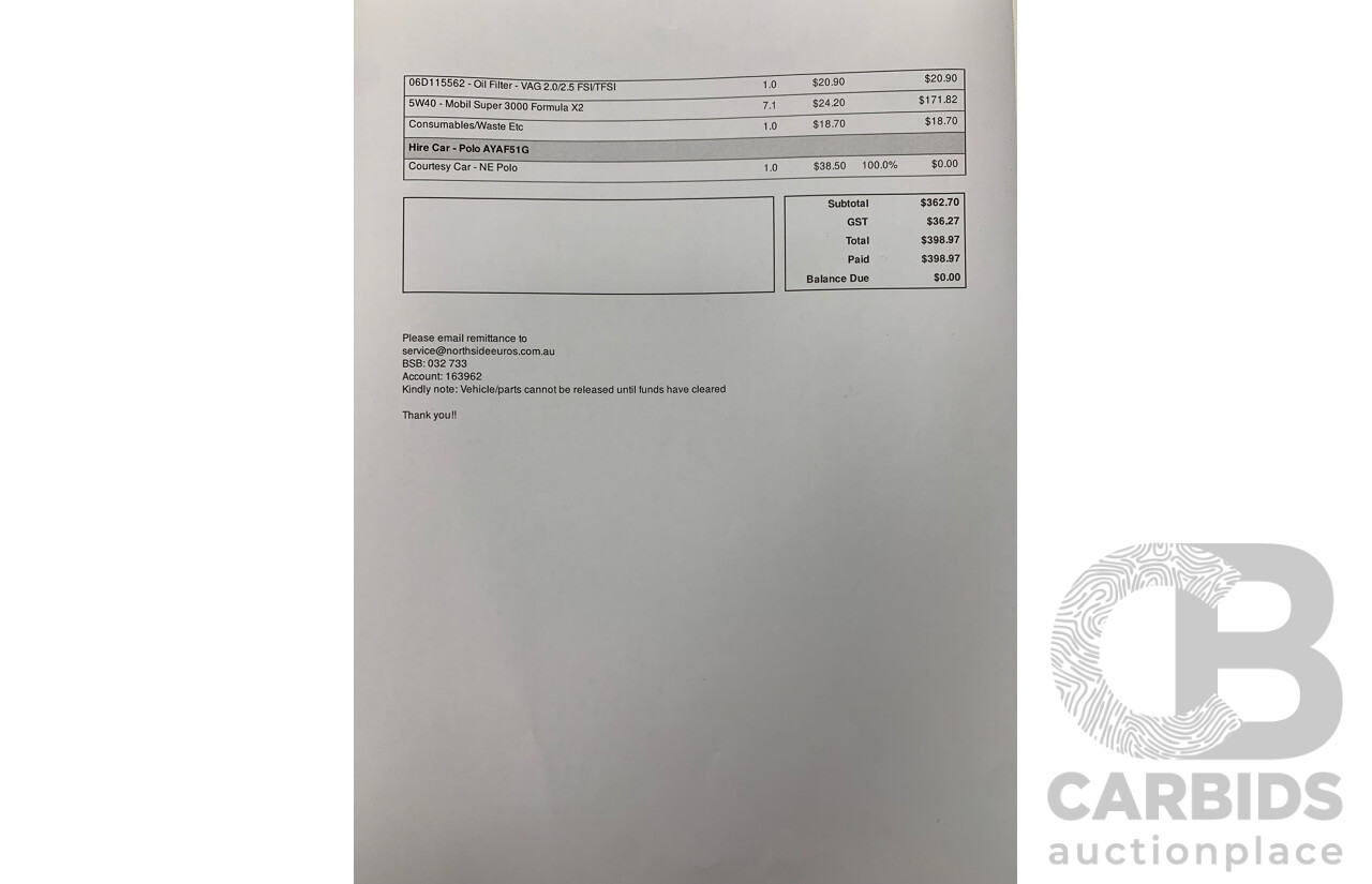 10/2017 Audi RS3 Quattro (AWD) MY18 8V 4d Sedan Ara Blue Crystal Pearl Turbo 2.5L - Modified Stage 2