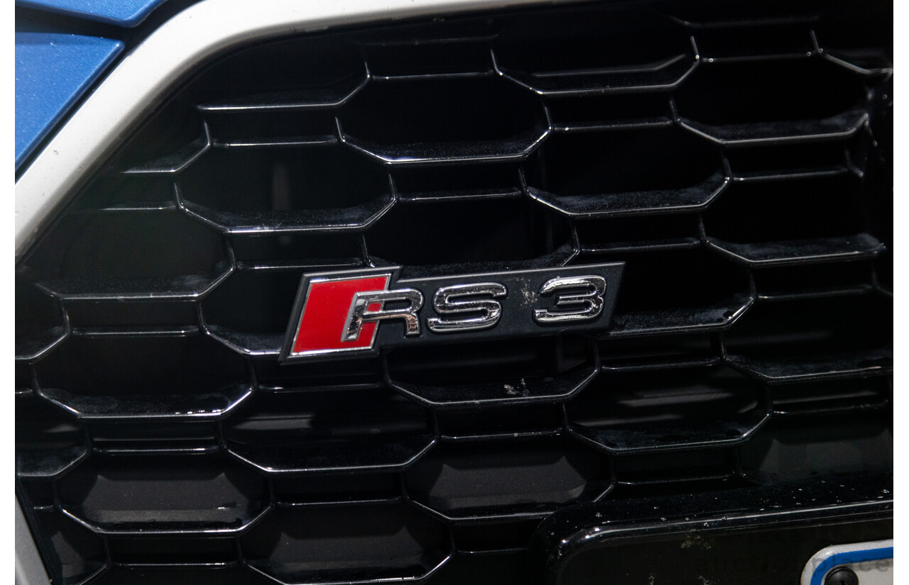 10/2017 Audi RS3 Quattro (AWD) MY18 8V 4d Sedan Ara Blue Crystal Pearl Turbo 2.5L - Modified Stage 2