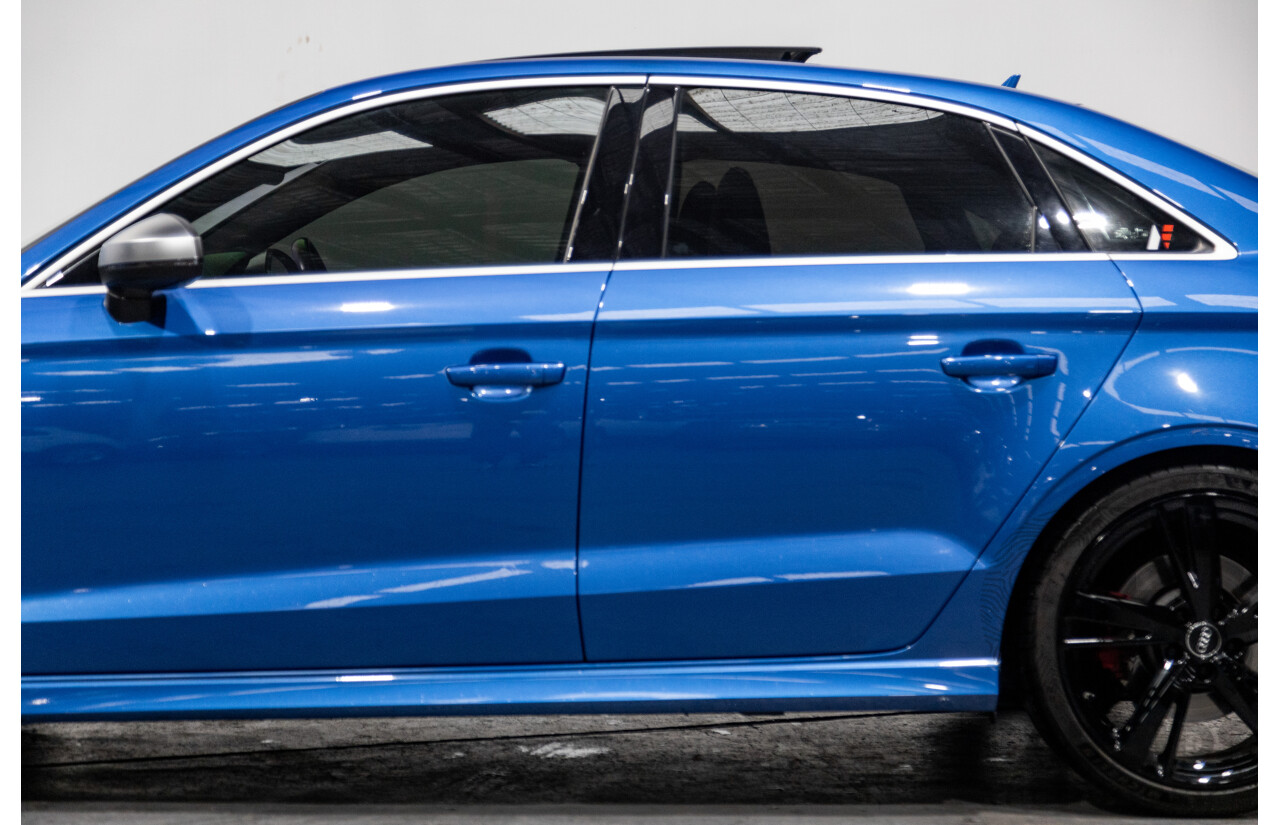 10/2017 Audi RS3 Quattro (AWD) MY18 8V 4d Sedan Ara Blue Crystal Pearl Turbo 2.5L - Modified Stage 2
