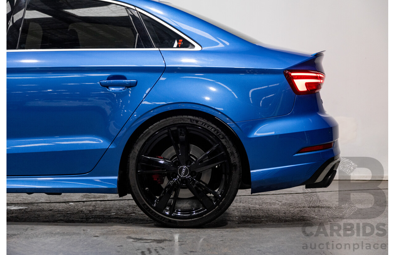 10/2017 Audi RS3 Quattro (AWD) MY18 8V 4d Sedan Ara Blue Crystal Pearl Turbo 2.5L - Modified Stage 2