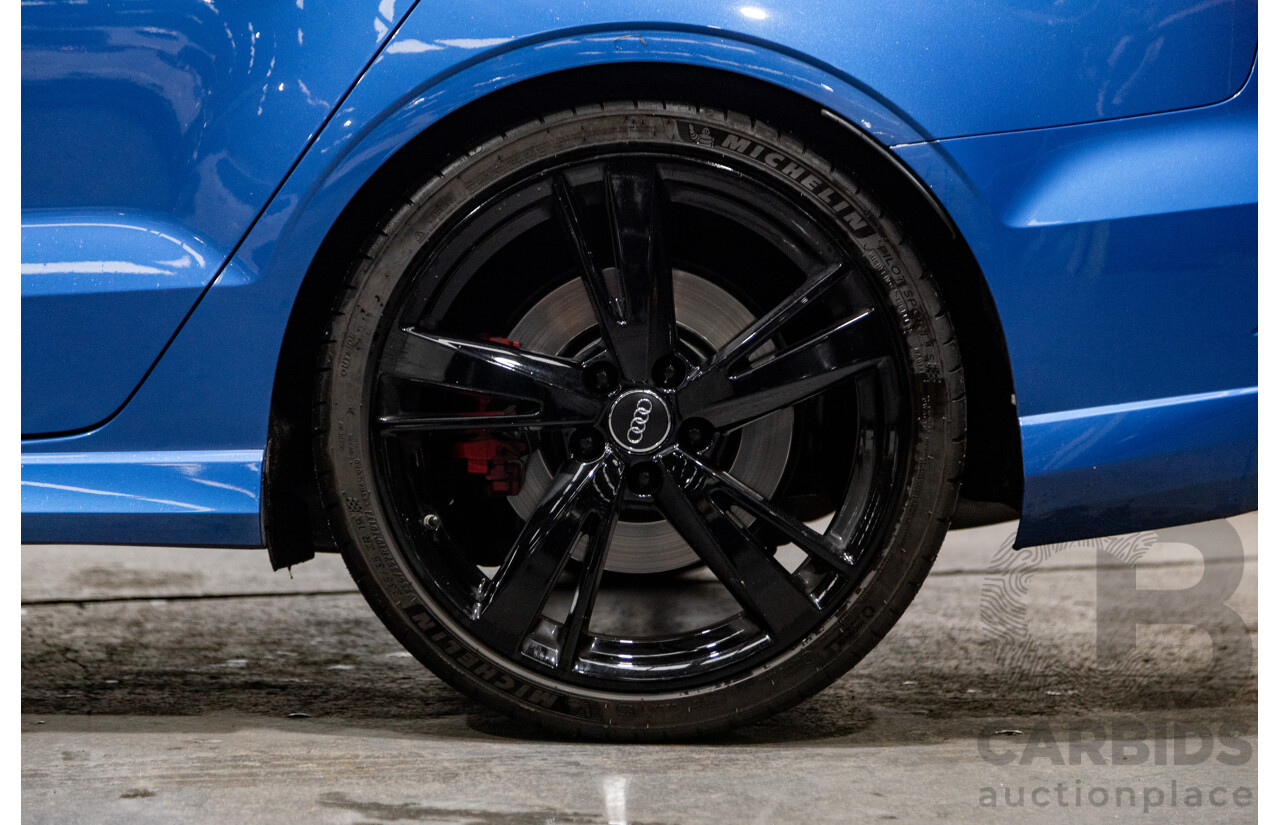 10/2017 Audi RS3 Quattro (AWD) MY18 8V 4d Sedan Ara Blue Crystal Pearl Turbo 2.5L - Modified Stage 2