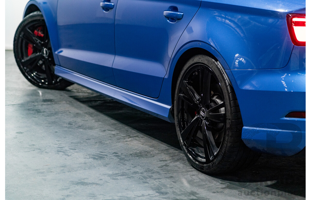 10/2017 Audi RS3 Quattro (AWD) MY18 8V 4d Sedan Ara Blue Crystal Pearl Turbo 2.5L - Modified Stage 2