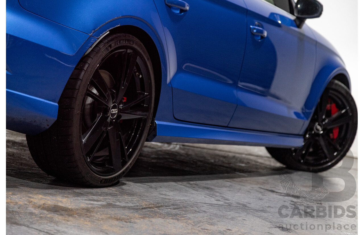 10/2017 Audi RS3 Quattro (AWD) MY18 8V 4d Sedan Ara Blue Crystal Pearl Turbo 2.5L - Modified Stage 2