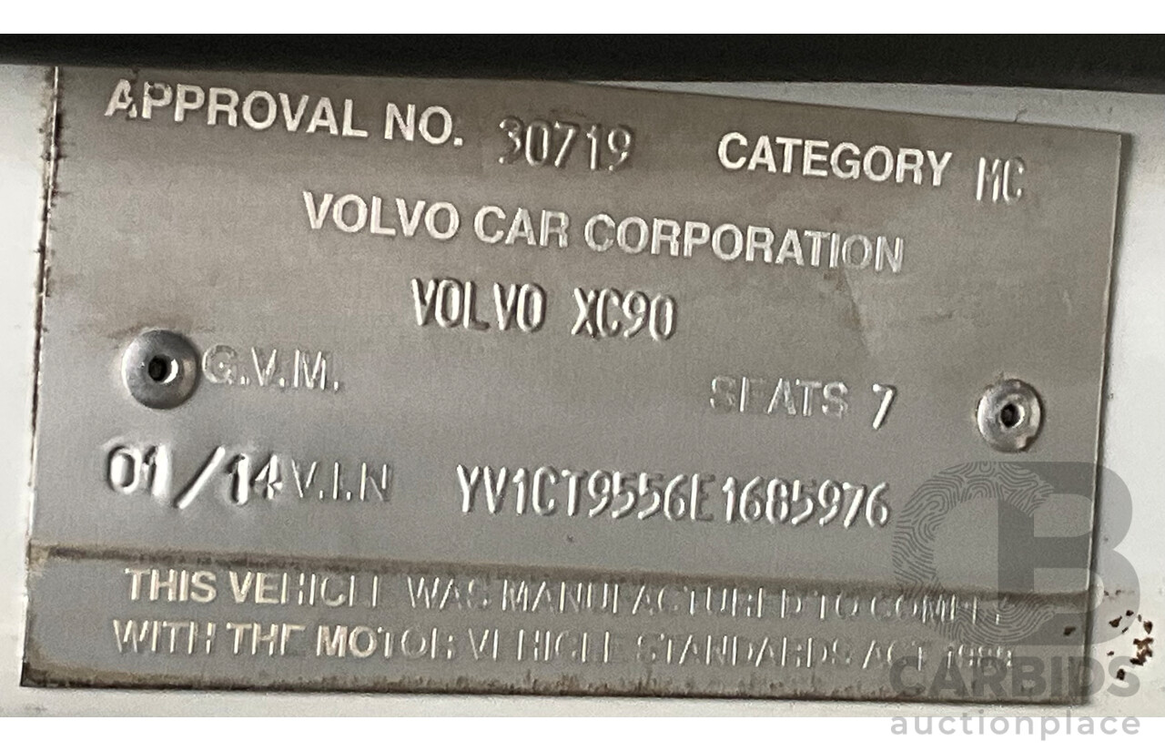 1/2014 Volvo XC90 3.2 R-Design (AWD) MY14 4d Wagon White 3.2L - 7 Seater