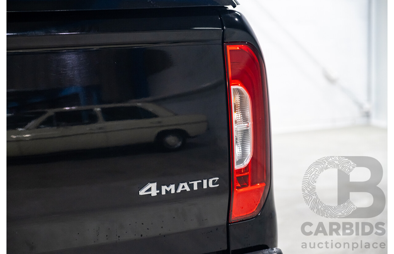 01/2019 Mercedes Benz X350d Power 4Matic (4x4) 470 4d Dual Cab Utility Kabara Black Metallic Turbo Diesel V6 3.0L