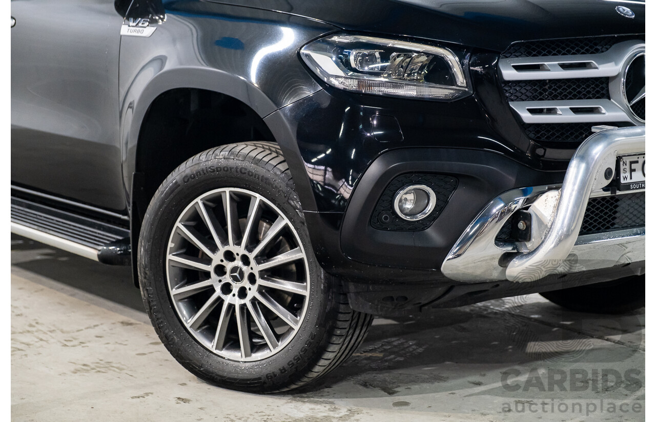 01/2019 Mercedes Benz X350d Power 4Matic (4x4) 470 4d Dual Cab Utility Kabara Black Metallic Turbo Diesel V6 3.0L