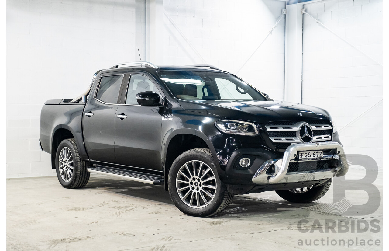 01/2019 Mercedes Benz X350d Power 4Matic (4x4) 470 4d Dual Cab Utility Kabara Black Metallic Turbo Diesel V6 3.0L