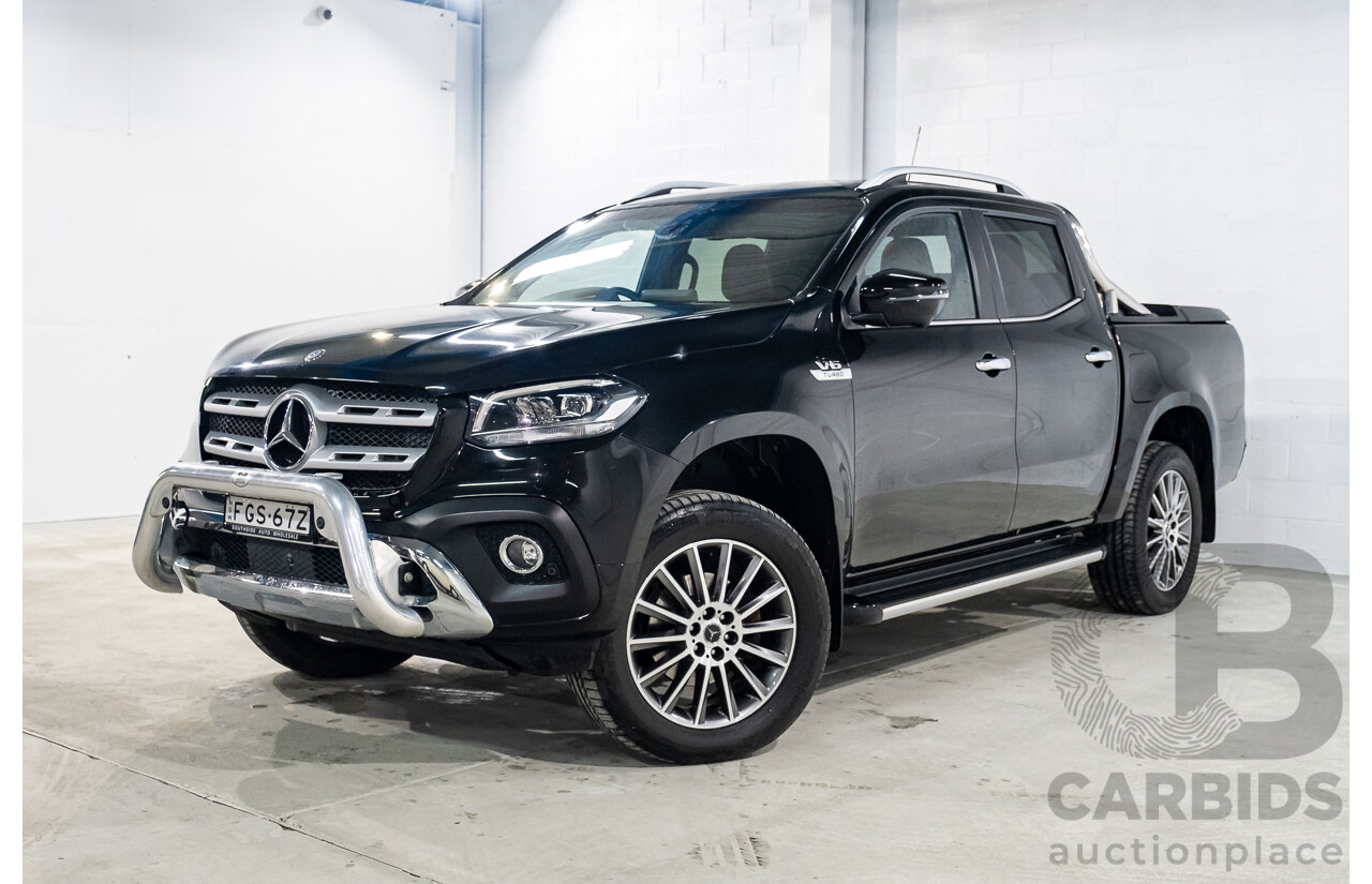 01/2019 Mercedes Benz X350d Power 4Matic (4x4) 470 4d Dual Cab Utility Kabara Black Metallic Turbo Diesel V6 3.0L