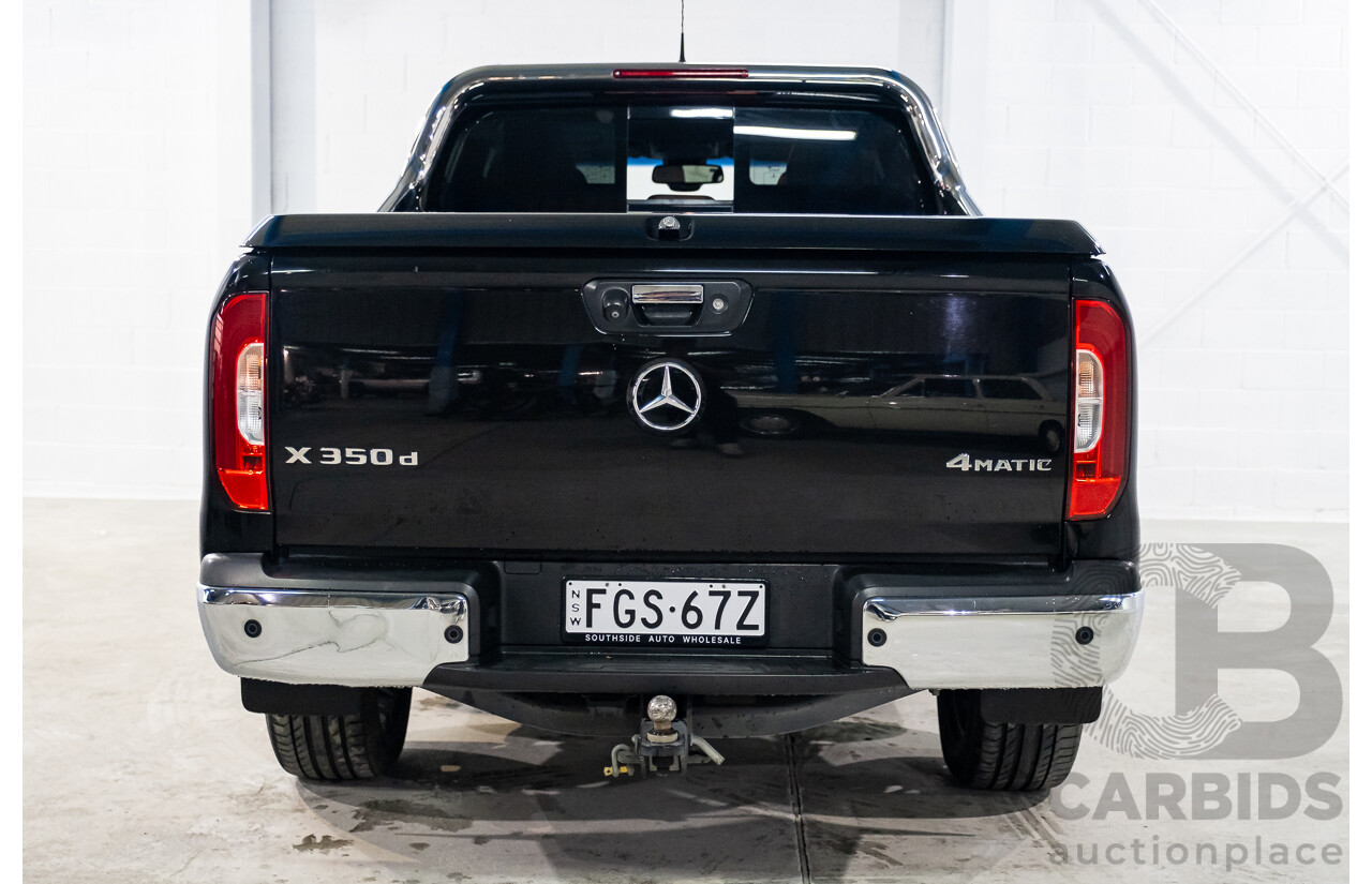 01/2019 Mercedes Benz X350d Power 4Matic (4x4) 470 4d Dual Cab Utility Kabara Black Metallic Turbo Diesel V6 3.0L