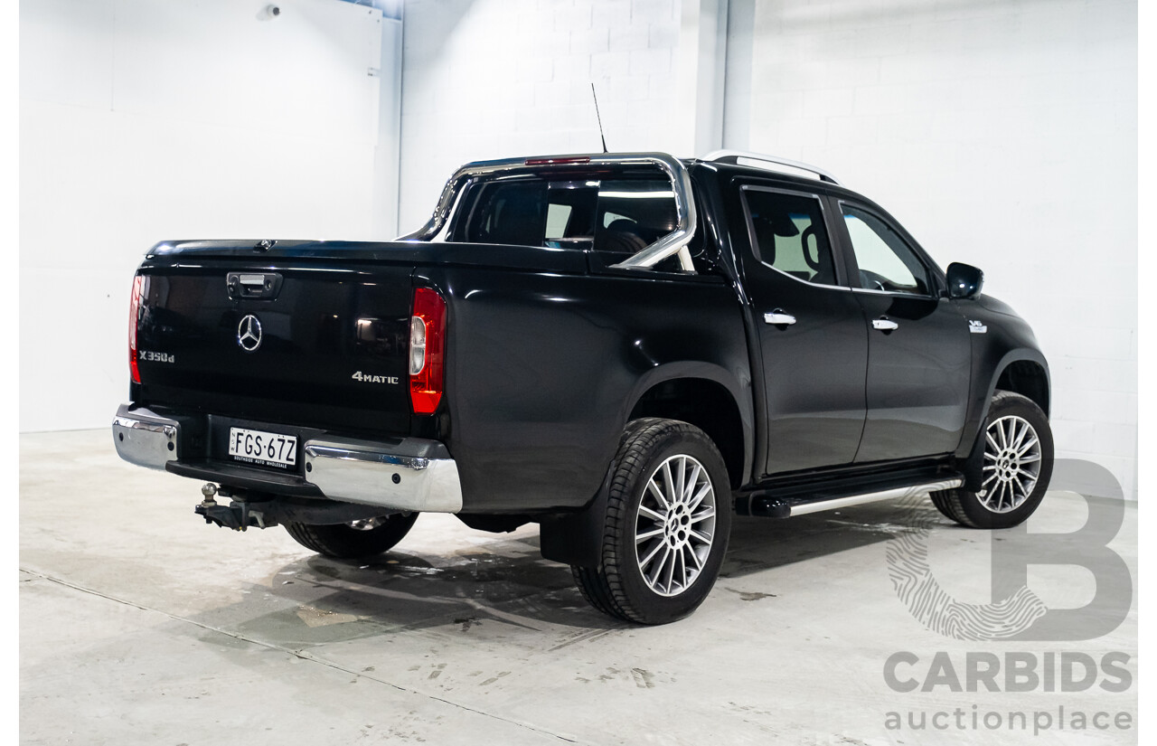 01/2019 Mercedes Benz X350d Power 4Matic (4x4) 470 4d Dual Cab Utility Kabara Black Metallic Turbo Diesel V6 3.0L
