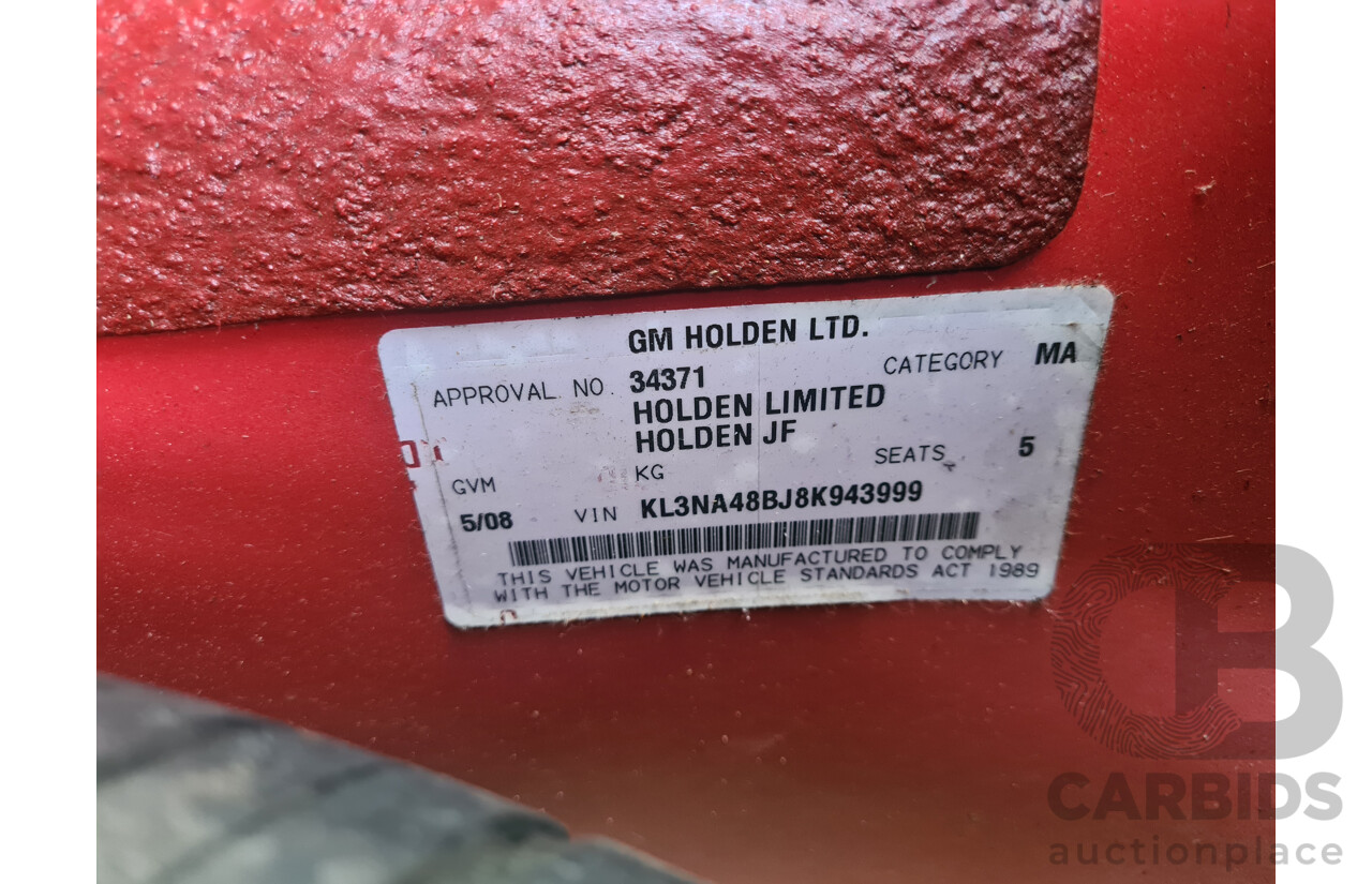 4/2008 Holden Viva JF MY08 Upgrade 4d Hatch Red 1.8L