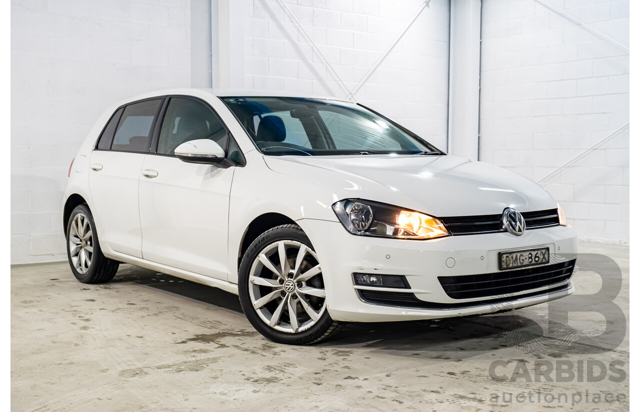 2/2017 Volkswagen Golf 110 TDI Highline MK7 AU 5d Hatchback White Turbo Diesel 2.0L