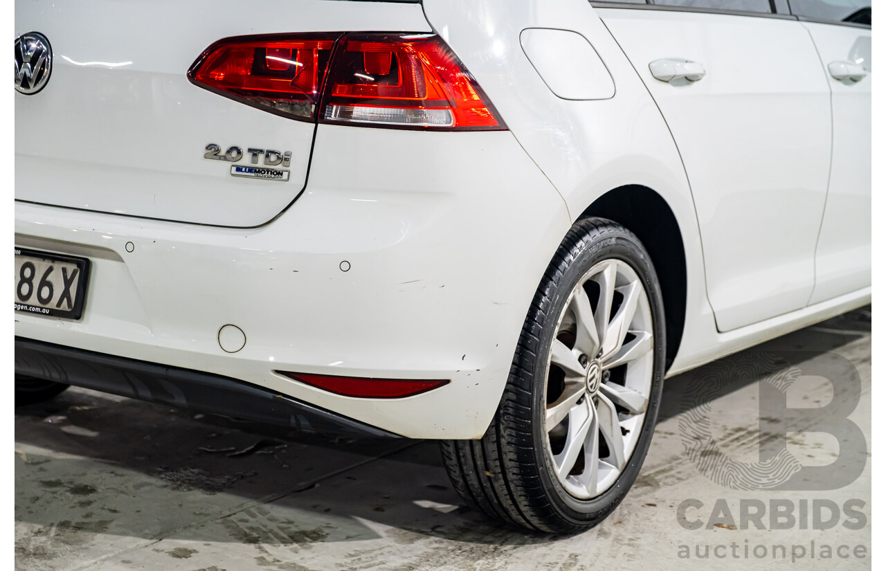 2/2017 Volkswagen Golf 110 TDI Highline MK7 AU 5d Hatchback White Turbo Diesel 2.0L