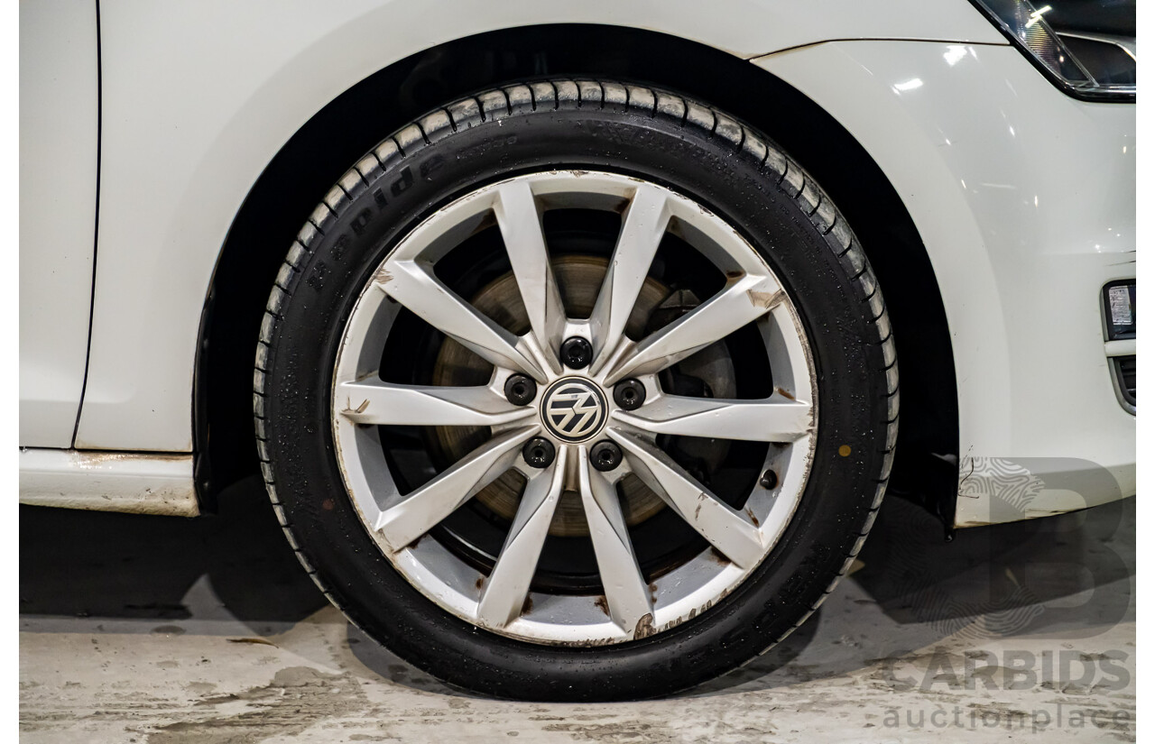 2/2017 Volkswagen Golf 110 TDI Highline MK7 AU 5d Hatchback White Turbo Diesel 2.0L