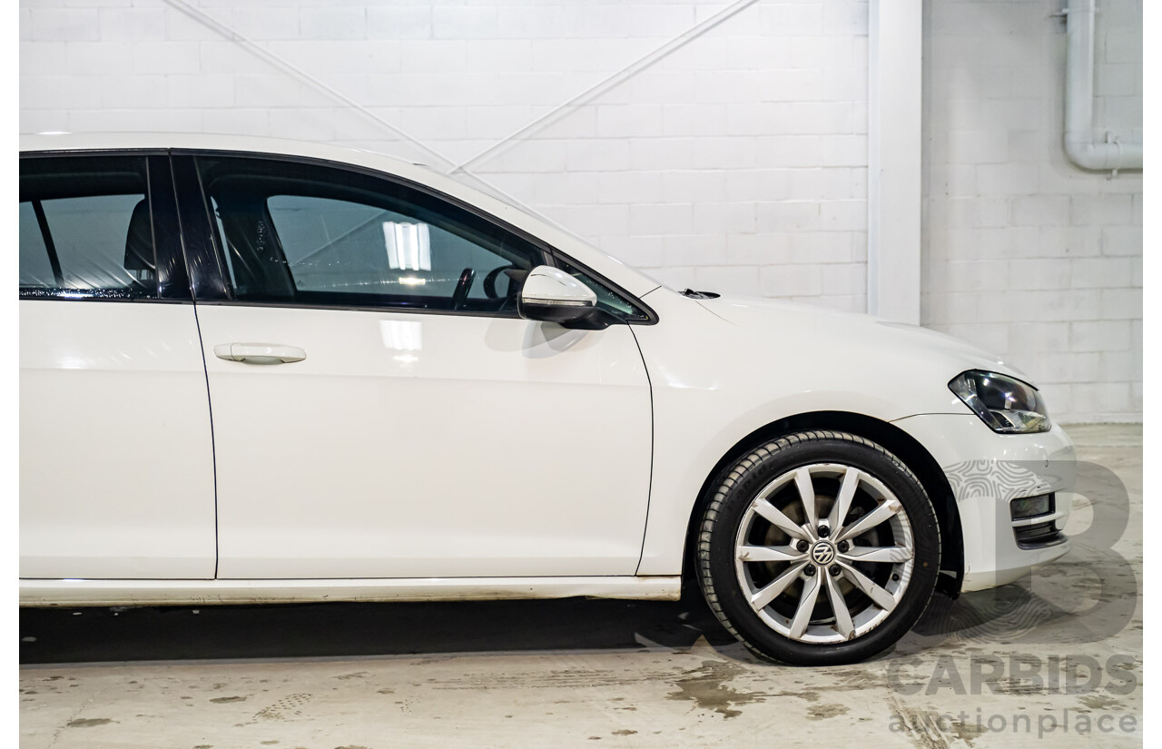 2/2017 Volkswagen Golf 110 TDI Highline MK7 AU 5d Hatchback White Turbo Diesel 2.0L