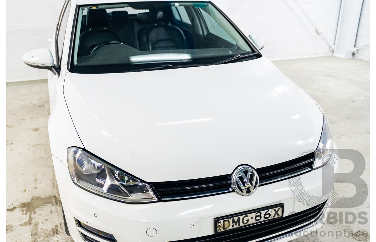 2/2017 Volkswagen Golf 110 TDI Highline MK7 AU 5d Hatchback White Turbo Diesel 2.0L