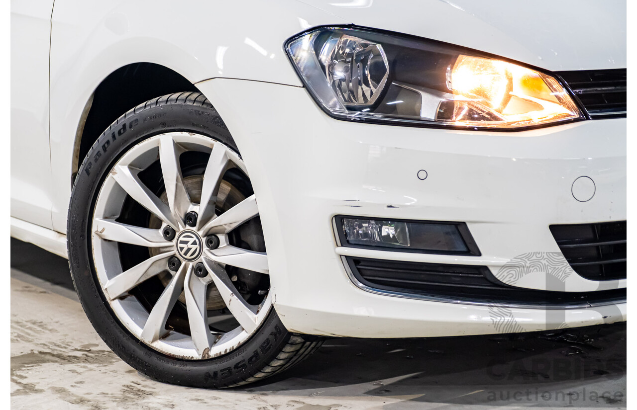 2/2017 Volkswagen Golf 110 TDI Highline MK7 AU 5d Hatchback White Turbo Diesel 2.0L