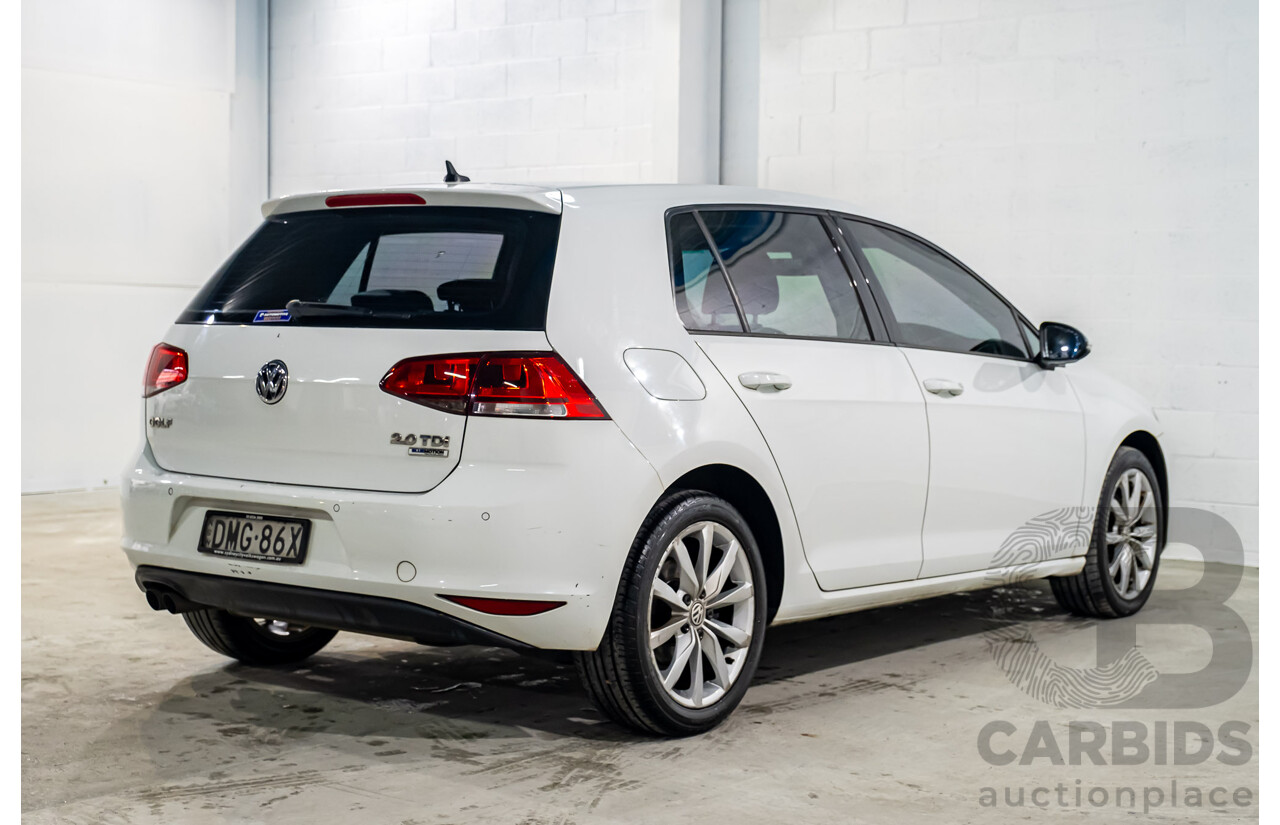 2/2017 Volkswagen Golf 110 TDI Highline MK7 AU 5d Hatchback White Turbo Diesel 2.0L