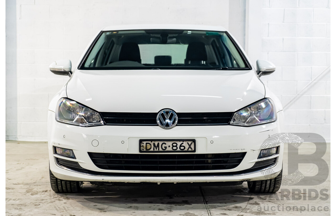 2/2017 Volkswagen Golf 110 TDI Highline MK7 AU 5d Hatchback White Turbo Diesel 2.0L