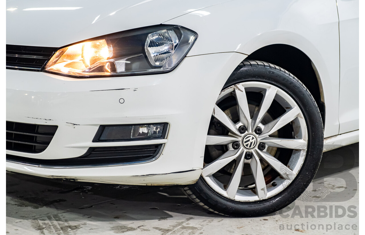 2/2017 Volkswagen Golf 110 TDI Highline MK7 AU 5d Hatchback White Turbo Diesel 2.0L