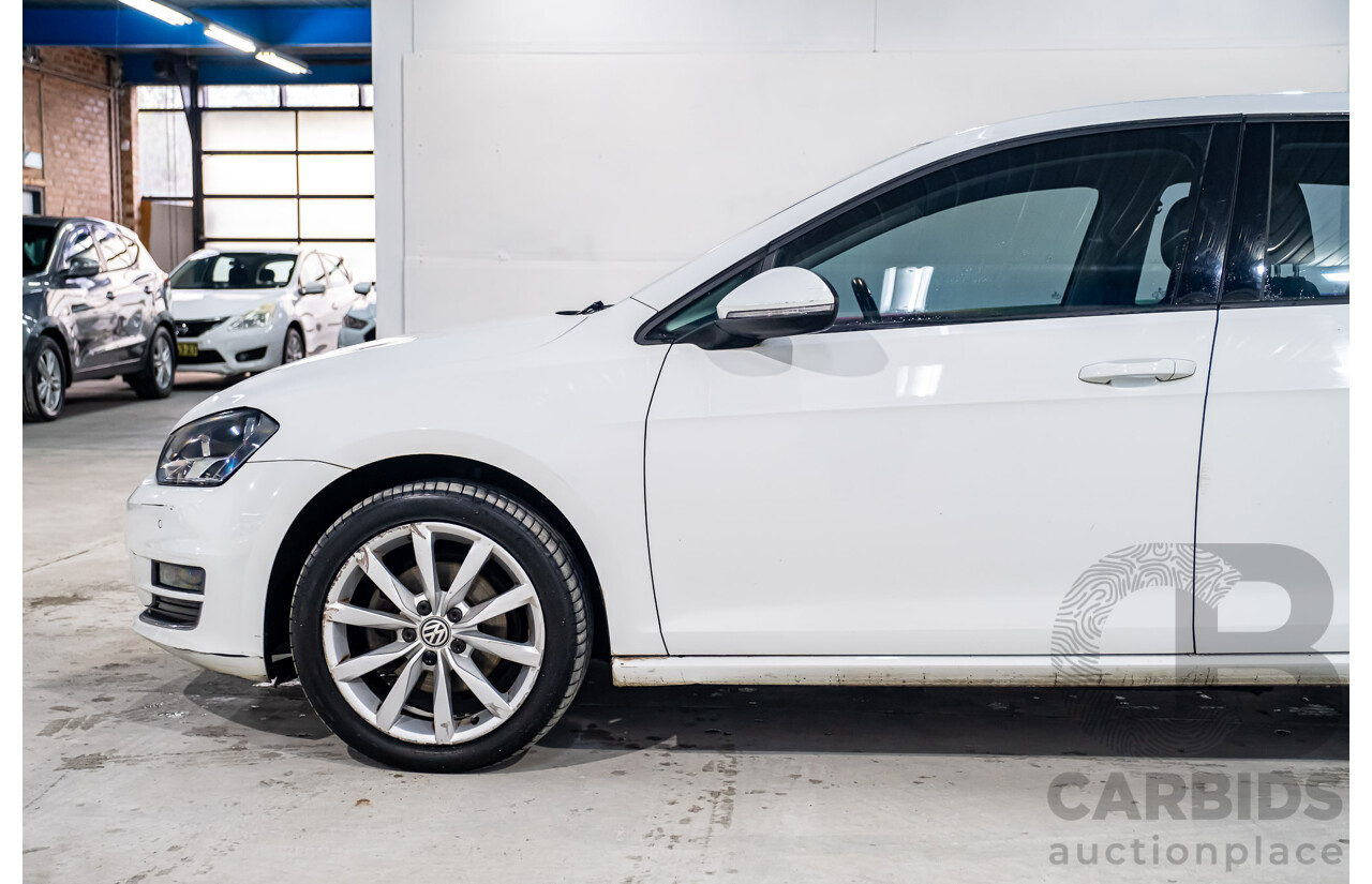 2/2017 Volkswagen Golf 110 TDI Highline MK7 AU 5d Hatchback White Turbo Diesel 2.0L