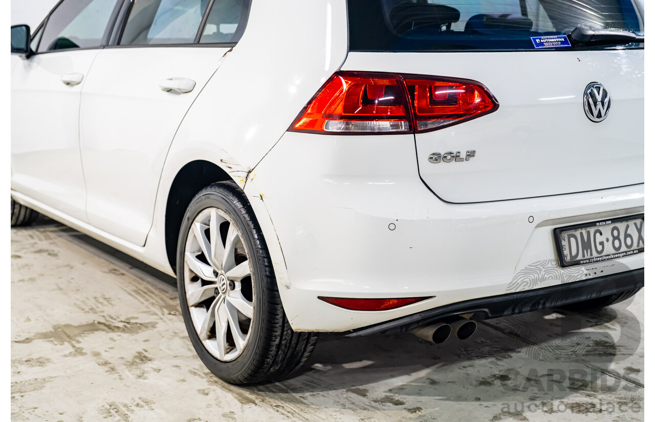 2/2017 Volkswagen Golf 110 TDI Highline MK7 AU 5d Hatchback White Turbo Diesel 2.0L