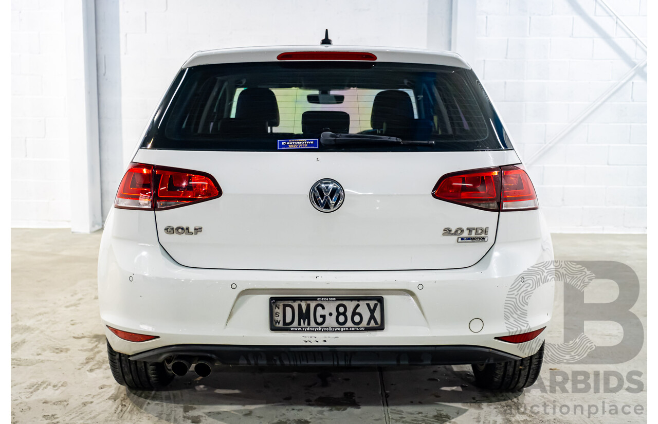 2/2017 Volkswagen Golf 110 TDI Highline MK7 AU 5d Hatchback White Turbo Diesel 2.0L