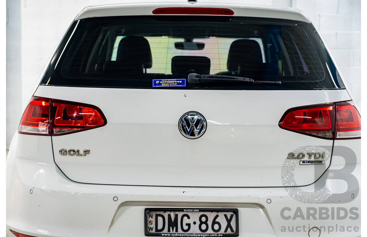 2/2017 Volkswagen Golf 110 TDI Highline MK7 AU 5d Hatchback White Turbo Diesel 2.0L