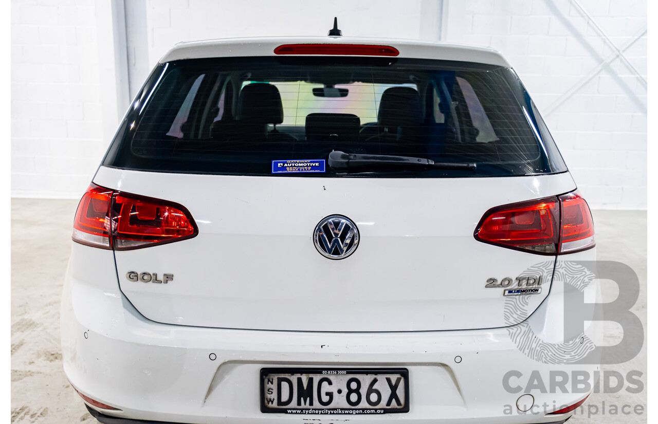 2/2017 Volkswagen Golf 110 TDI Highline MK7 AU 5d Hatchback White Turbo Diesel 2.0L