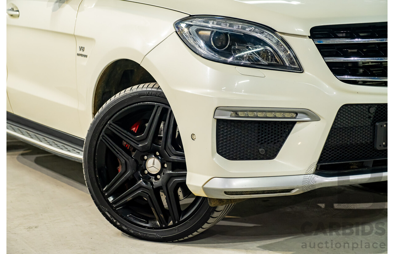 4/2014 Mercedes Benz ML63 AMG (4x4) W166 4d Wagon Diamond White Metallic Twin Turbo V8 5.5L