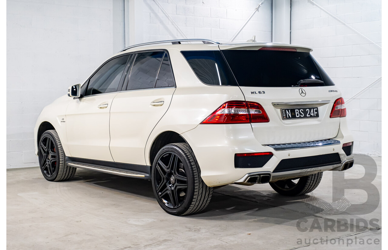 4/2014 Mercedes Benz ML63 AMG (4x4) W166 4d Wagon Diamond White Metallic Twin Turbo V8 5.5L