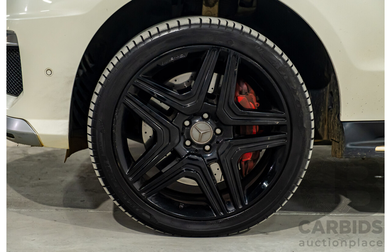 4/2014 Mercedes Benz ML63 AMG (4x4) W166 4d Wagon Diamond White Metallic Twin Turbo V8 5.5L