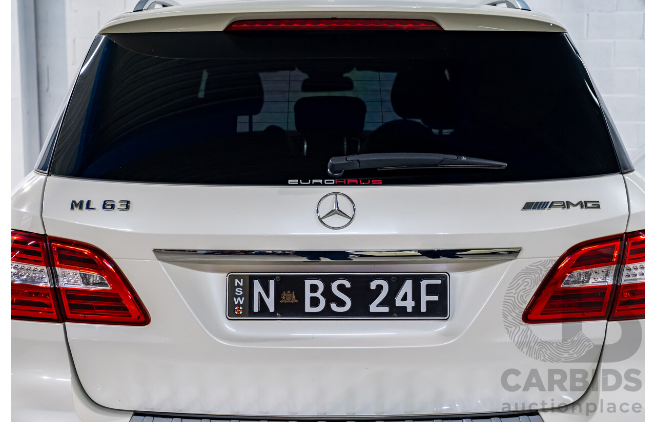 4/2014 Mercedes Benz ML63 AMG (4x4) W166 4d Wagon Diamond White Metallic Twin Turbo V8 5.5L