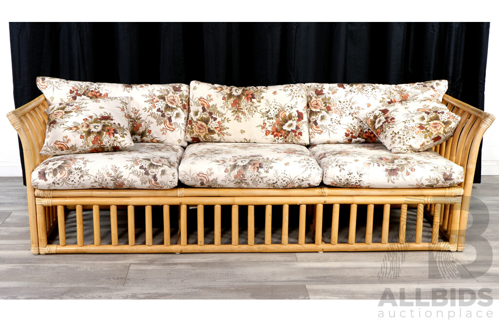 Vintage Cane Four Seater Settee