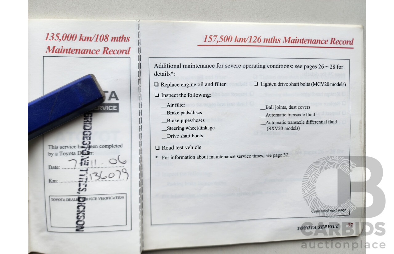 09/2000 Toyota Camry CSi FWD SXV20R 4D Wagon White 2.2L