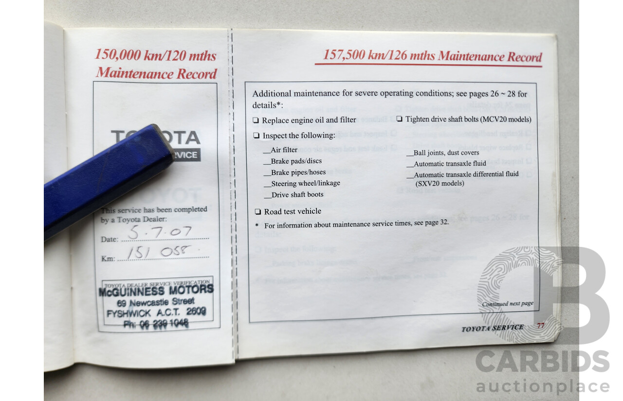 09/2000 Toyota Camry CSi FWD SXV20R 4D Wagon White 2.2L