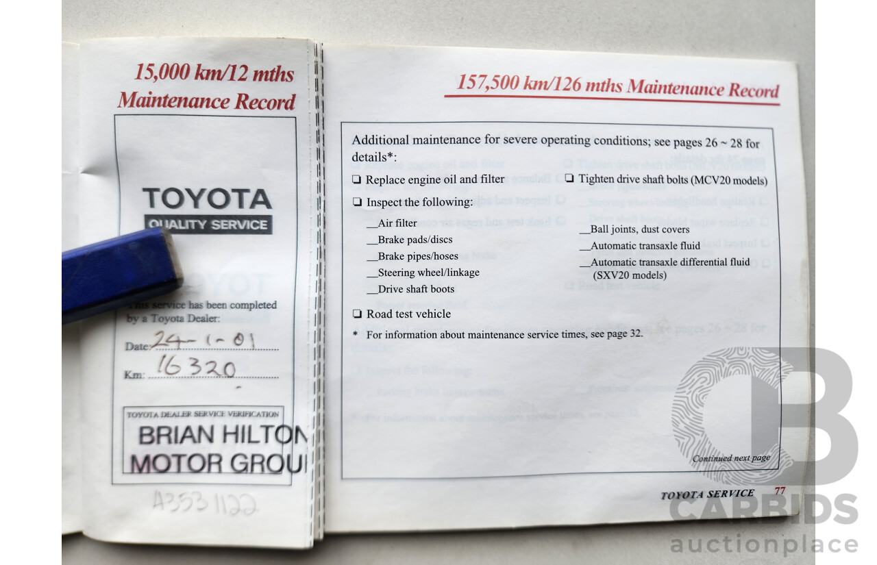 09/2000 Toyota Camry CSi FWD SXV20R 4D Wagon White 2.2L