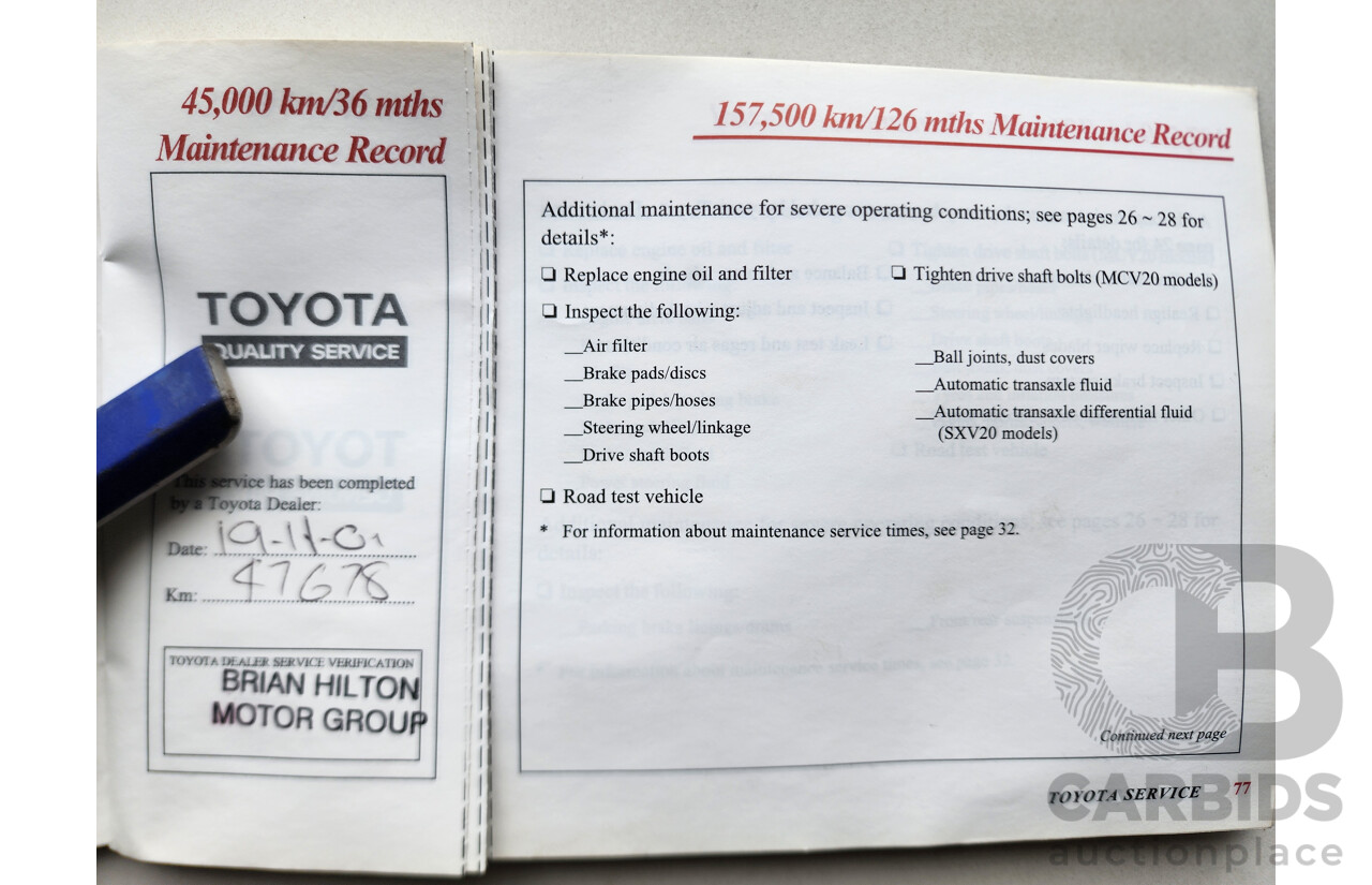 09/2000 Toyota Camry CSi FWD SXV20R 4D Wagon White 2.2L