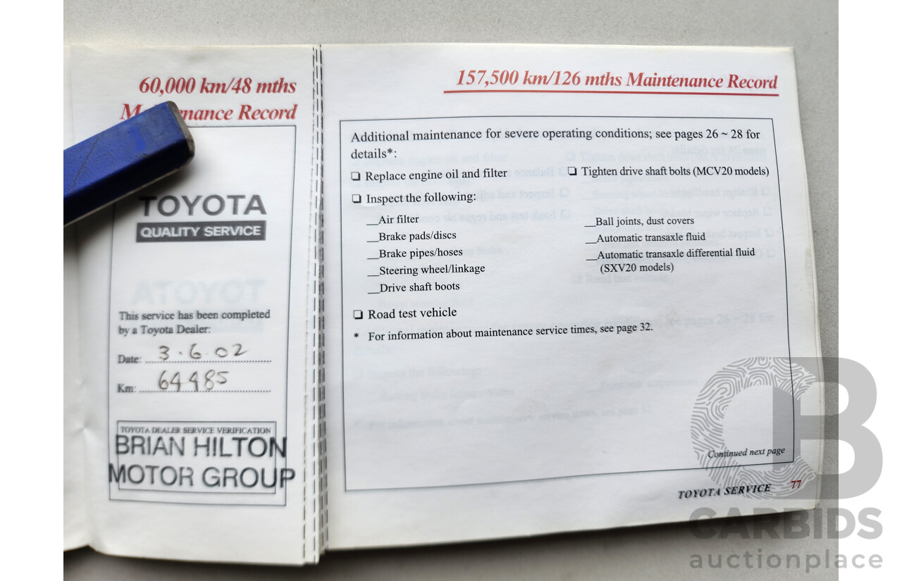 09/2000 Toyota Camry CSi FWD SXV20R 4D Wagon White 2.2L