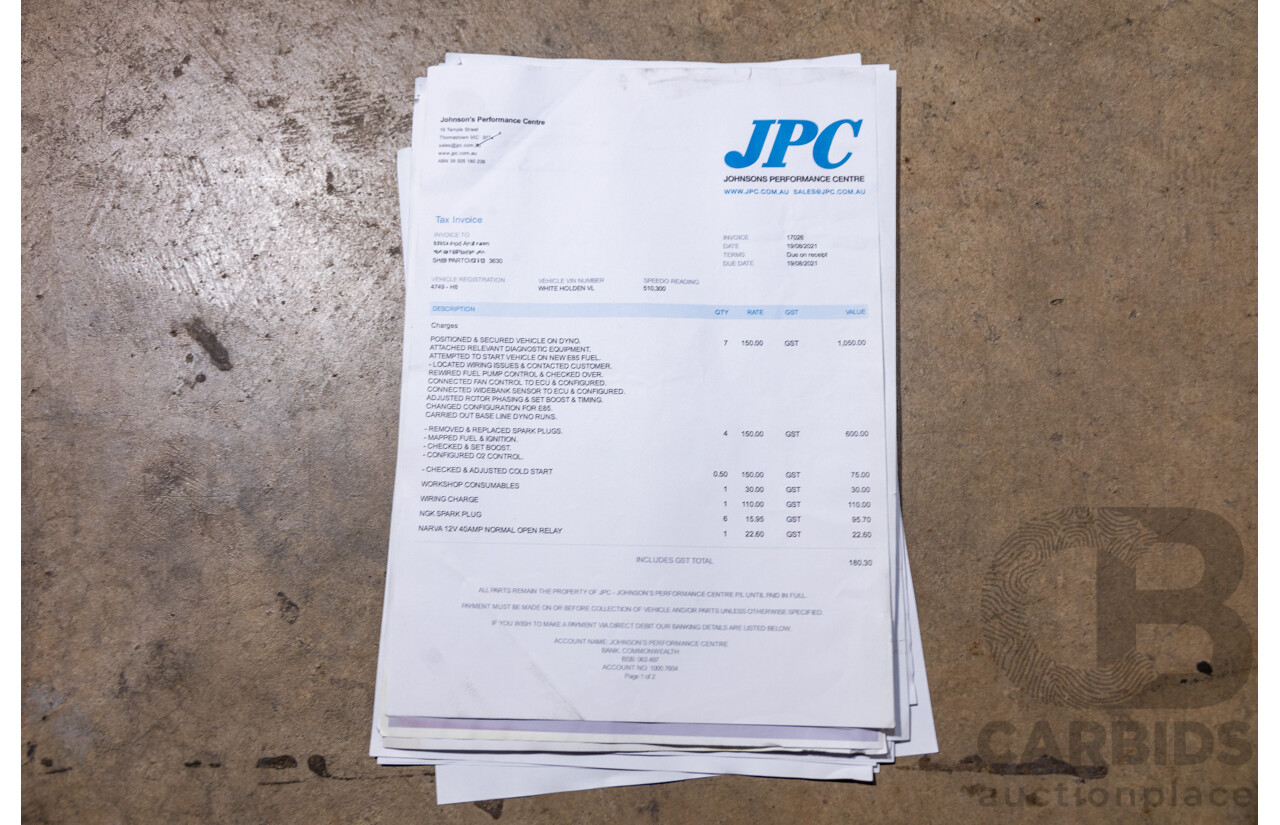 6/1987 Holden Commodore VL Turbo SL BT1 4d Sedan White Turbo 3.0L - Ex-Police - Modified