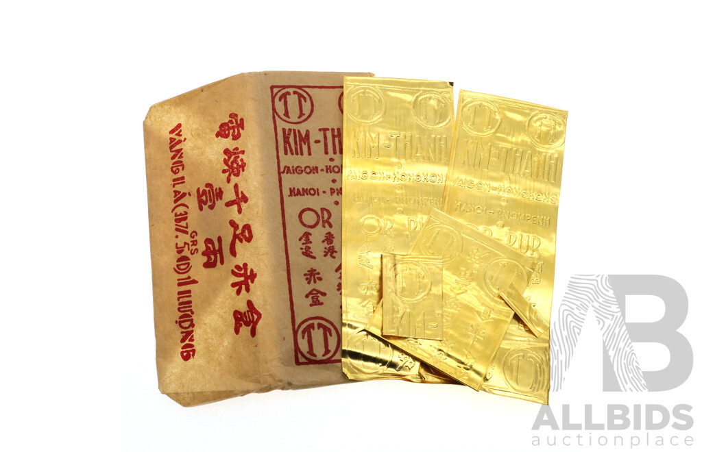 Kim Thanh Vietnamese .999 Pure Gold Refugee Bars, 1970's Rare Find, 37.39 Grams