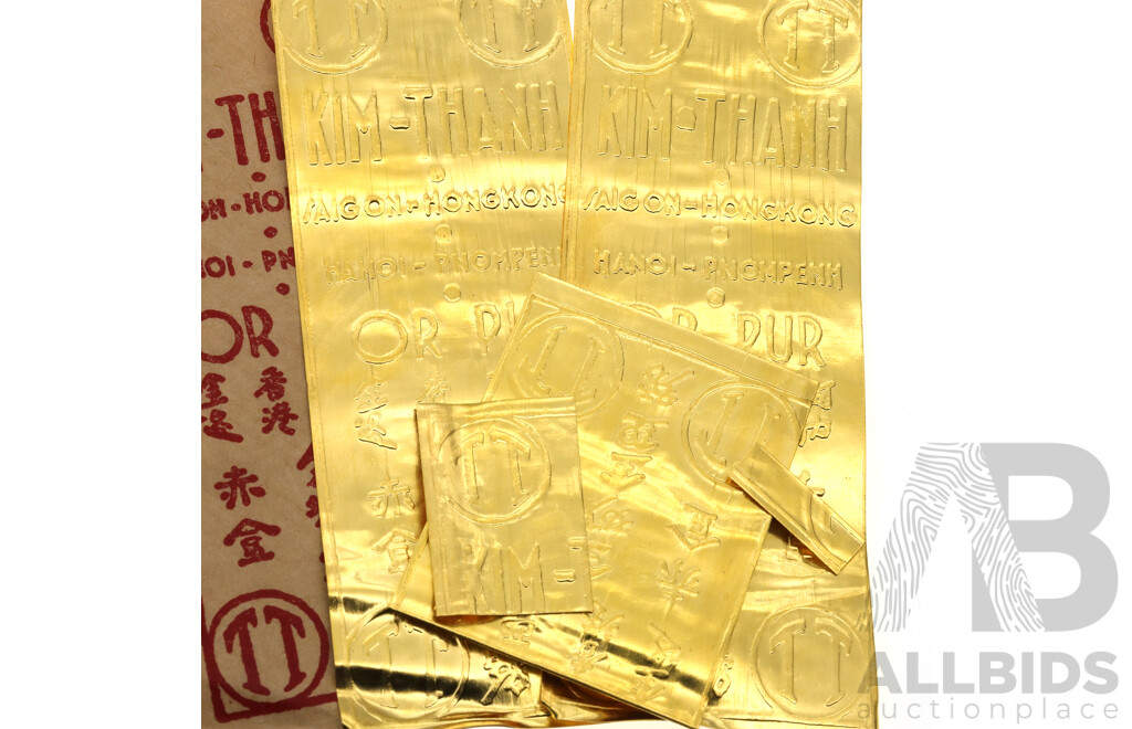 Kim Thanh Vietnamese .999 Pure Gold Refugee Bars, 1970's Rare Find, 37.39 Grams
