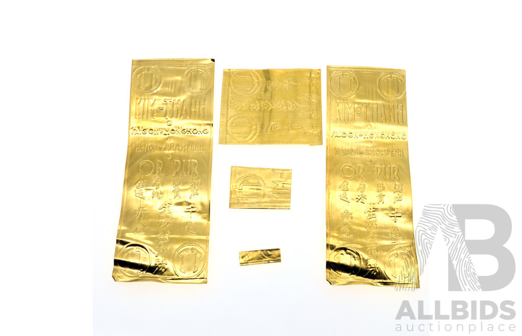 Kim Thanh Vietnamese .999 Pure Gold Refugee Bars, 1970's Rare Find, 37.39 Grams