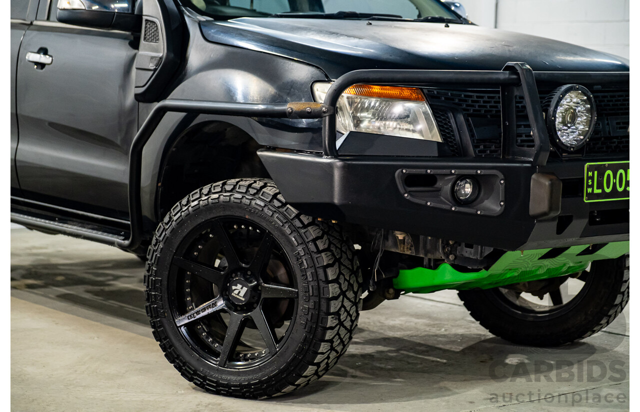 9/2012 Ford Ranger XLT 3.2 (4x4) PX Dual Cab Utility Black Turbo Diesel 3.2L