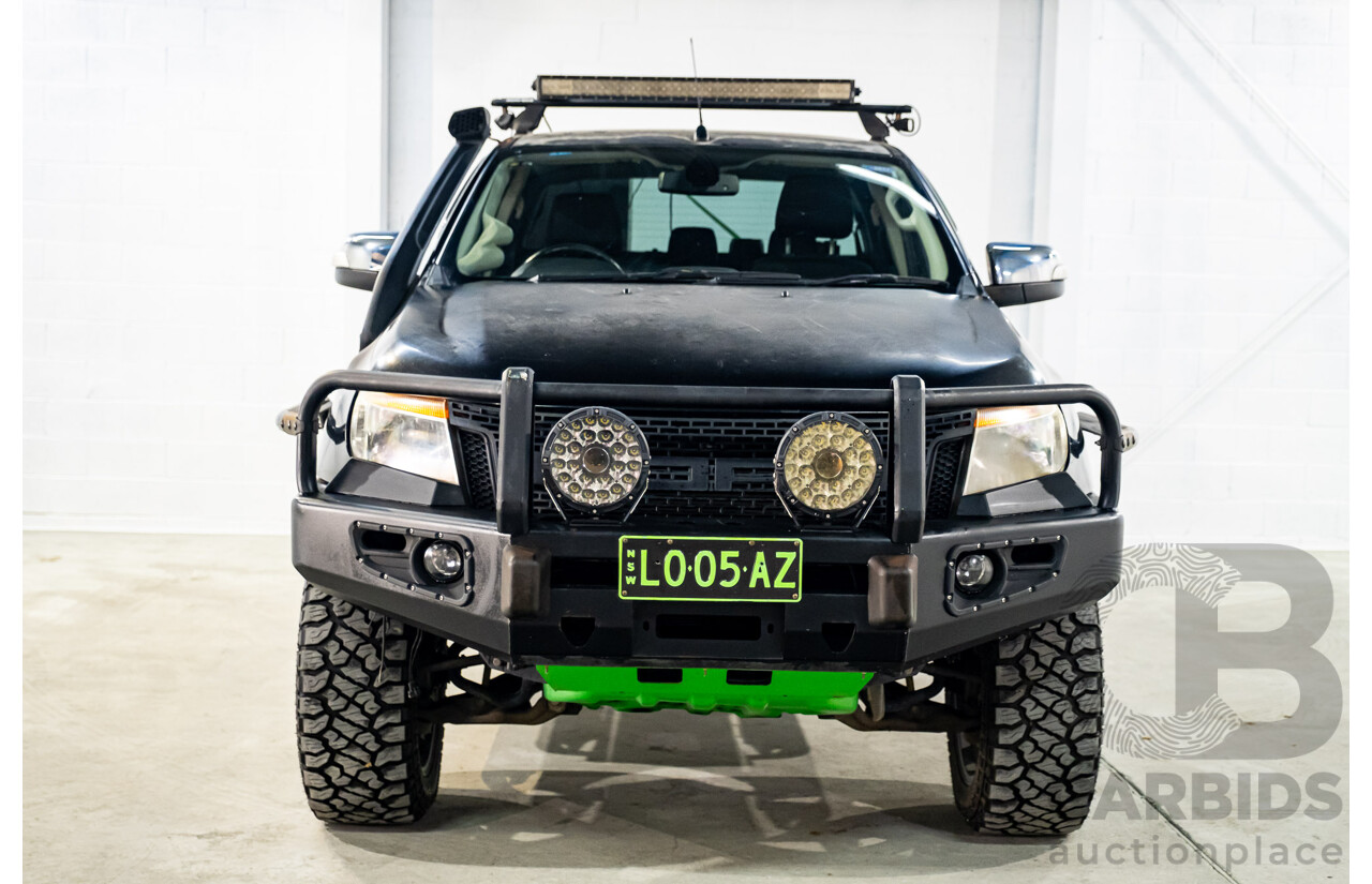 9/2012 Ford Ranger XLT 3.2 (4x4) PX Dual Cab Utility Black Turbo Diesel 3.2L