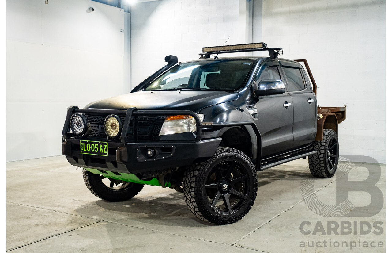 9/2012 Ford Ranger XLT 3.2 (4x4) PX Dual Cab Utility Black Turbo Diesel 3.2L